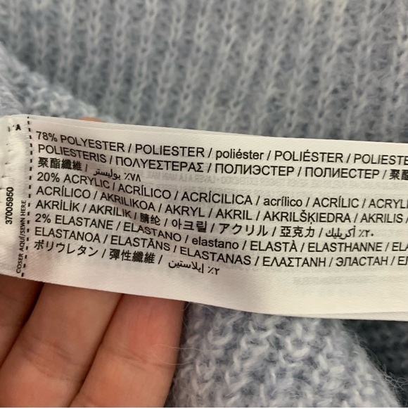 MNG Mango Mock Neck Oversized Pullover Sweater Size XS Light Lavender Ribbed - Picture 13 of 17